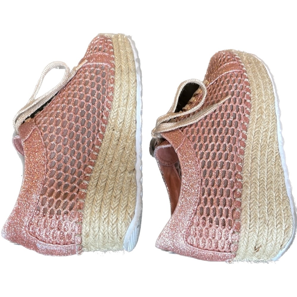 INC Stylish Pink Glitter Mesh Fashion Platform Sneakers .